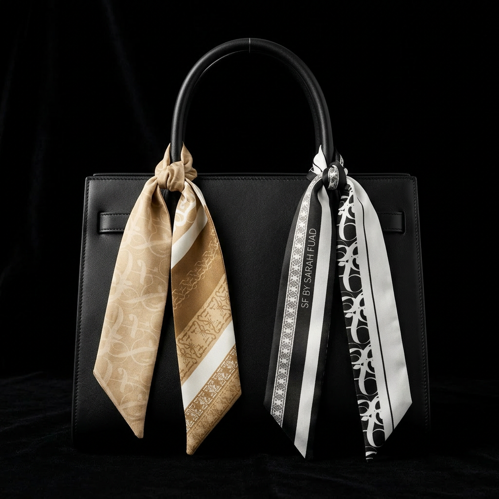 RIBBON BLACK MONO SCARF