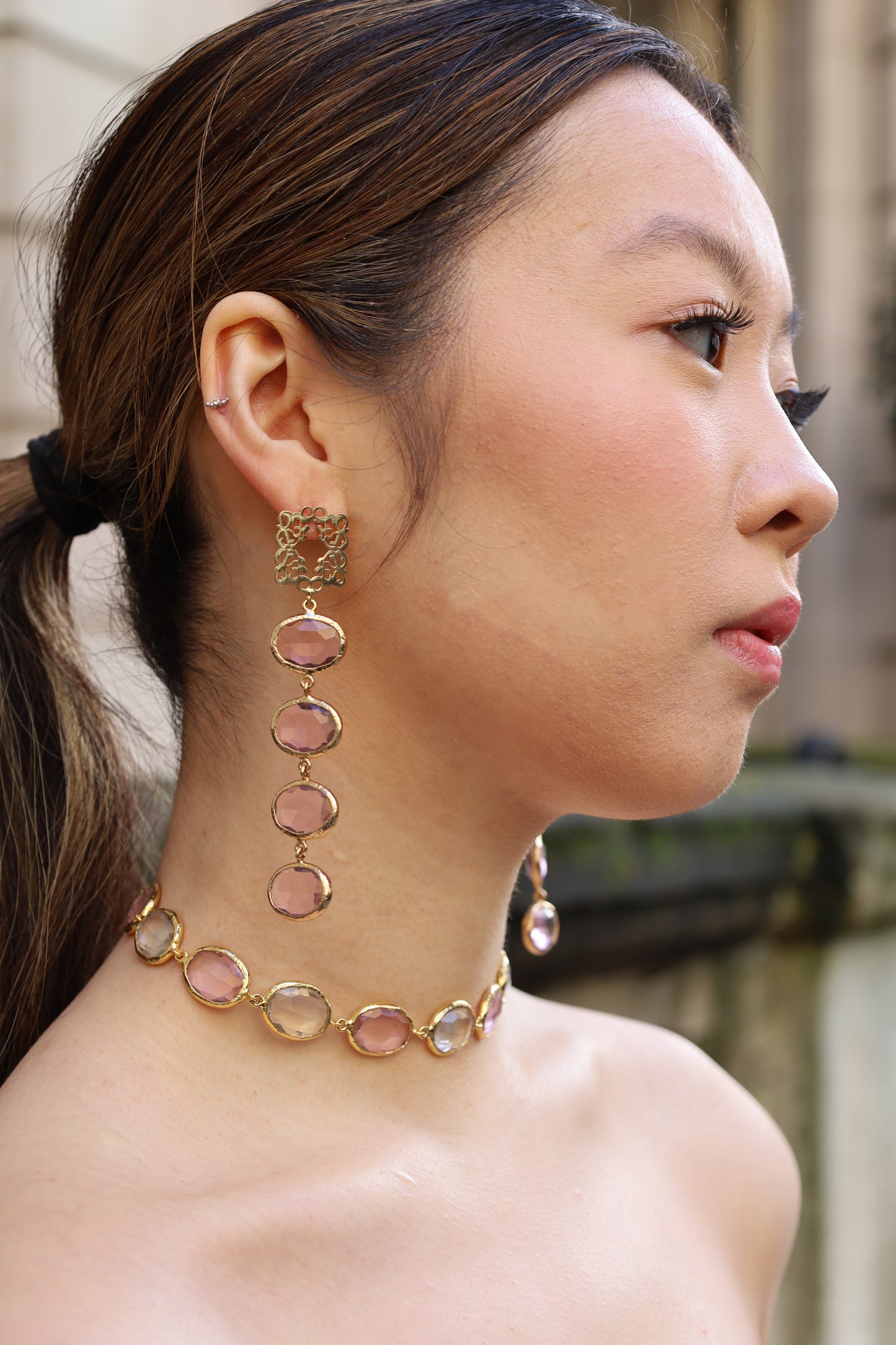 Blush Aura Quartet Earrings