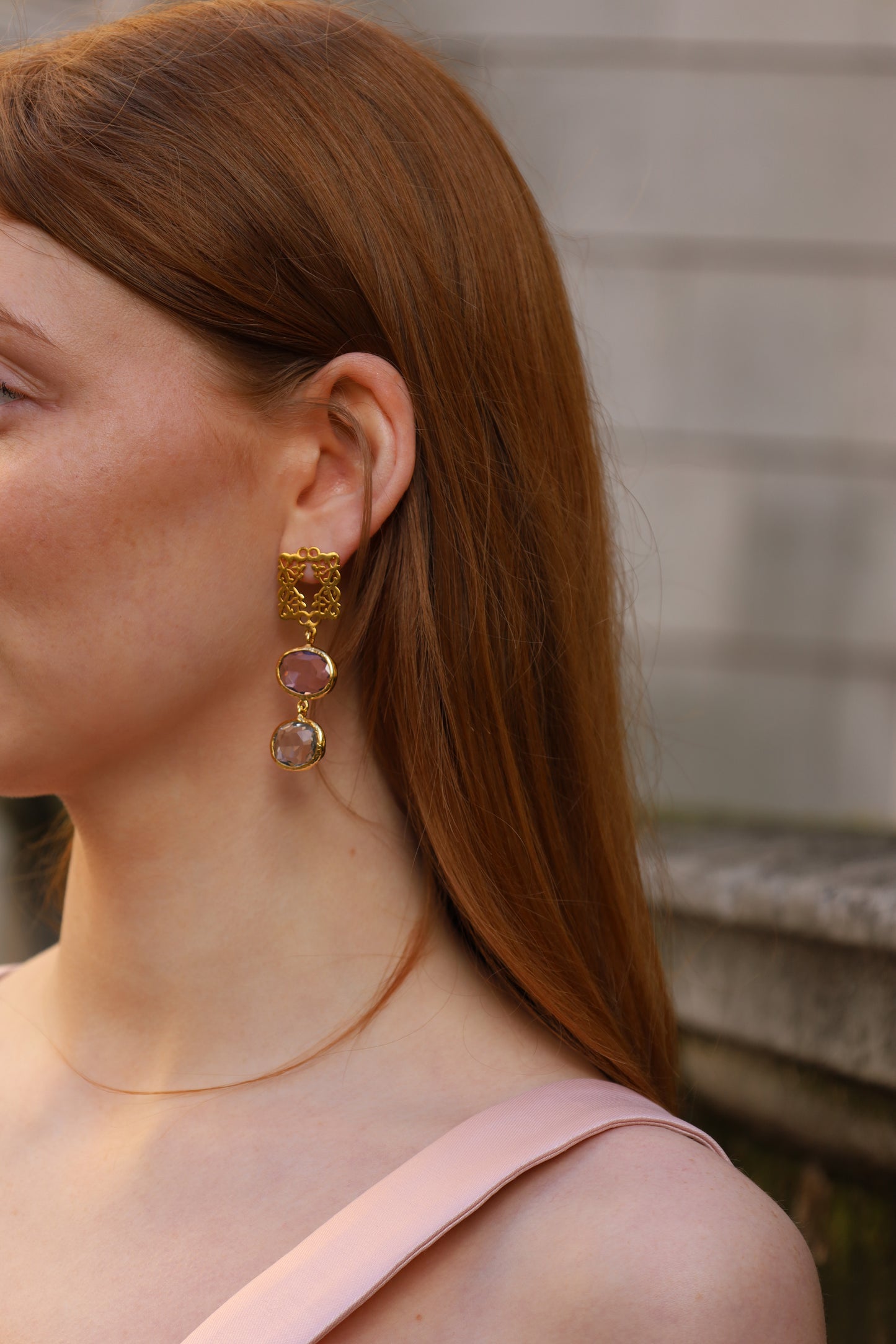 Blush Aura Duo Earrings