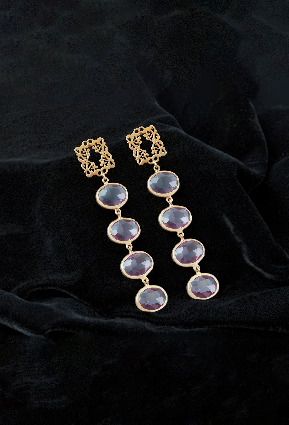 Blush Aura Quartet Earrings