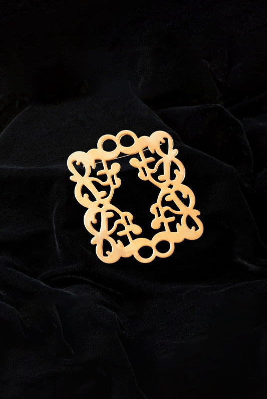 Signature Monogram Brooch