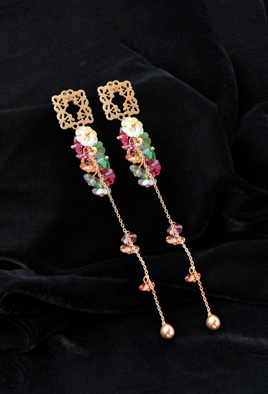 Floral Crystal Earrings
