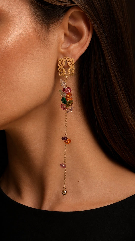 Floral Crystal Earrings ( PRE ORDER)
