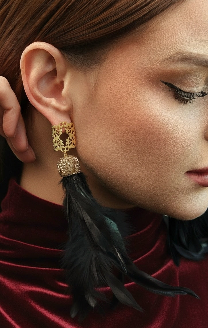 Gilded Feather Earrings
